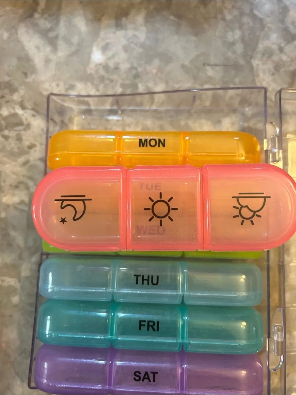 Weekly Rainbow Pill Organizer - Multicolor
